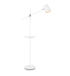 LINEAR biała E14 Gniazdo USB Lampa podłogowa z półką Markslojd 107308