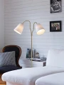 Lampa podłogowa stojąca podwójna MODENA mosiądz | biały 2xE27 Markslojd 105274 | 7330024540941 noxbox lampynox www.lampynox.pl