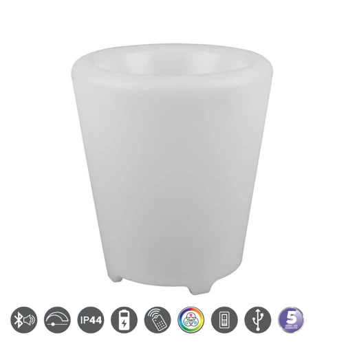 Lampa dekoracyjna zewnętrzna Doniczka HAWAII RGB, Głośnik Bluetooth, sterownie pilotem RL R55096101 | 4017807492200 noxbox lampynox www.lampynox.pl noxbox lampynox www.lampynox.pl