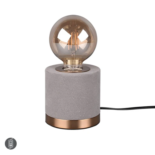 Lampka stołowa JUDY Popielata aksamit  E27  RL R50691011 | 4017807481044 noxbox lampynox www.lampynox.pl