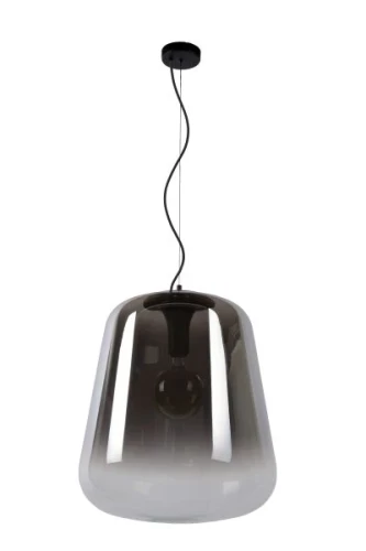 Lampa wisząca GLORIO szary przydymiony | czarny Ø 45 cm E27 Lucide 25402/45/65 | 5411212250988 noxbox lampynox www.lampynox.pl