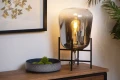 Lampa stołowa GLORIO szary przydymiony | czarny Ø 32 cm E27 Lucide 25502/32/65 | 5411212250995 noxbox lampynox www.lampynox.pl