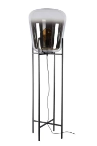GLORIO szary przydymiony | czarny Ø 45 cm E27 Lampa podłogowa stojąca Lucide 25702/45/65