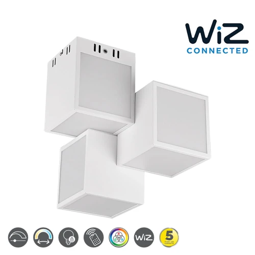 Lampa sufitowa OSCAR LED Biały mat 3x8W sterowana aplikacją WIZ RGBW 3000-6000K Trio 652810331 | 4017807469189 noxbox lampynox www.lampynox.pl