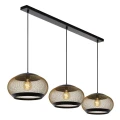 Lampa wisząca potrójna LUCAS złoty mat | mosiądz | czarny 3xE27 Lucide 45400/03/02 | 5411212452030 noxbox lampynox www.lampynox.pl