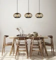 Lampa wisząca potrójna LUCAS złoty mat | mosiądz | czarny 3xE27 Lucide 45400/03/02 | 5411212452030 noxbox lampynox www.lampynox.pl