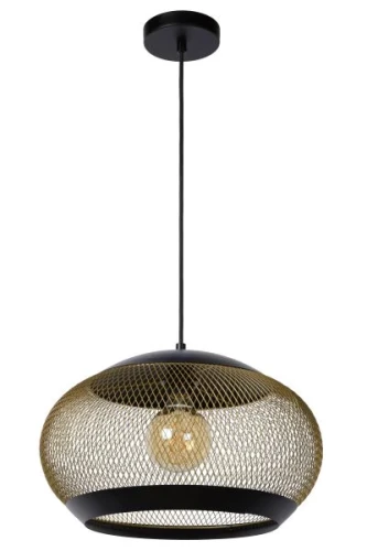 Lampa wisząca LUCAS złoty mat | mosiądz | czarny Ø 40cm E27 Lucide 45400/01/02 | 5411212452023 noxbox lampynox www.lampynox.pl