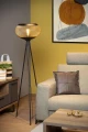 Lampa podłogowa stojąca LUCAS złoty mat | mosiądz | czarny Ø 40cm E27 Lucide 45700/01/02 | 5411212452047 noxbox lampynox www.lampynox.pl