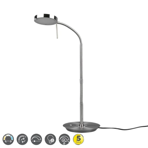 Lampka stołowa MONZA Nikiel mat LED DIM 12W 2300-3000-4000K ściemnialna Trio 523310107 | 4017807505771 noxbox lampynox www.lampynox.pl