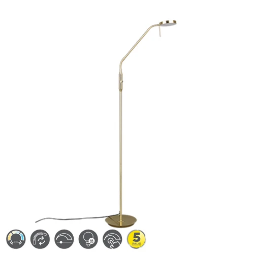 Lampa podłogowa MONZA Mosiądz mat LED DIM 12W 2300-3000-4000K ściemnialna Trio 423310108 | 4017807506105 noxbox lampynox www.lampynox.pl