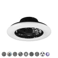 Lampa sufitowa ściemnialna z wentylatorem STRALSUND Czarny mat, LED 30W, Pilot, efekt świecenia gwiaździsty, barwa światła zmienna RL R62522132 | 4017807491098 noxbox lampynox www.lampynox.pl