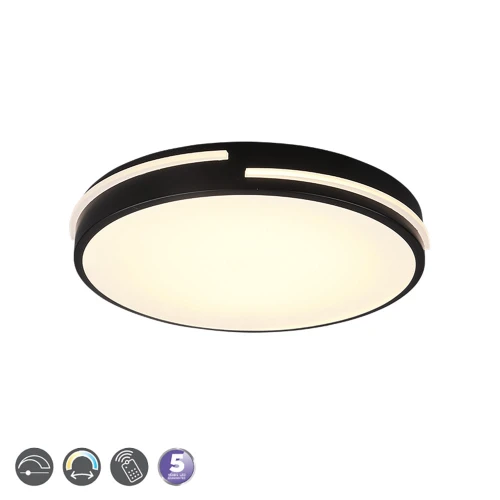 Plafon ściemnialny TACOMA Czarny mat DIM PILOT LED 24W 2700-6500K RL R62241132 | 4017807503500 noxbox lampynox www.lampynox.pl