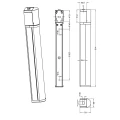 Kinkiet łazienkowy z włącznikiem PIERA Chrom gniazdo elektryczne szer.41cm. LED 8W 3000K IP44 Trio 284074206 | 4017807507676 noxbox lampynox www.lampynox.pl