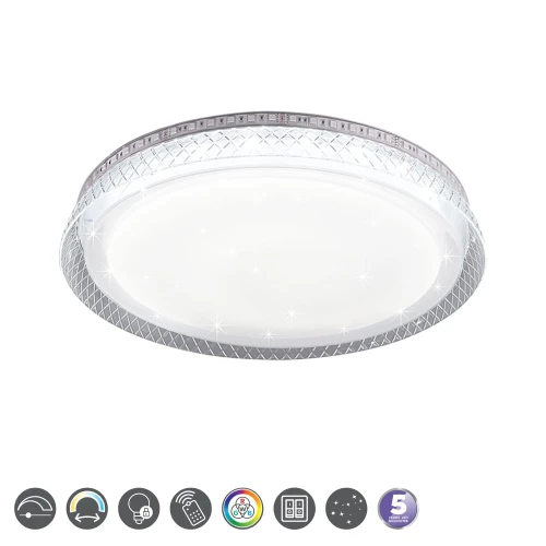 Plafon THEA LED Biały 18W RGB sterowany pilotem śr. 38 cm Efekt gwiaździsty 2700-6500K RL R62391100 | 4017807481884 noxbox lampynox www.lampynox.pl