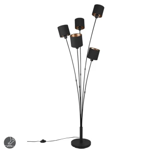 TOMMY Czarny mat 5xE14 Lampa podłogowa stojąca pięcioramienna RL R46335979 ( 1 szt. dostępna od ręki. Wysyłka 24 h. )