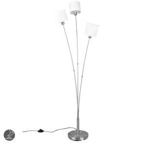 TOMMY Nikiel mat | Biały 3xE14 Lampa podłogowa stojąca trójramienna RL R46333901