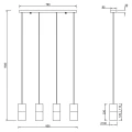 Lampa wisząca ROBIN Mosiądz mat 4xE27 Trio 310600454 | 4017807507515 noxbox lampynox www.lampynox.pl