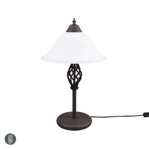 Lampa stołowa RUSTICA Brąz 2xE14 Trio 501000224 | 4017807504729 noxbox lampynox www.lampynox.pl