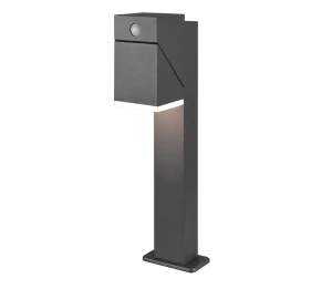 AVON czujnik PIR antracyt wys. 50cm. LED 7W 3000K IP54 Regulowana głowica Lampa ogrodowa stojąca