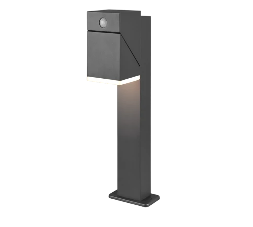Lampa ogrodowa stojąca AVON czujnik PIR antracyt wys. 50cm. LED 7W 3000K IP54 Regulowana głowica Trio 570669142 | 4017807529180 noxbox lampynox www.lampynox.pl