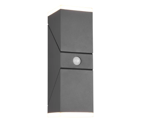 Kinkiet zewnętrzny AVON antracyt czujnik PIR góra-dół LED 2x7W 3000K IP54 Regulowana głowica Trio 270669242 | 4017807529166 noxbox lampynox www.lampynox.pl