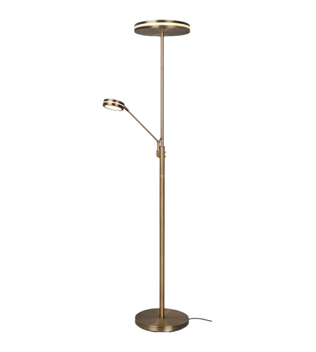Lampa podłogowa ściemnialana FRANKLIN patyna LED DIM 35W+6,5W 2700+3200+4000K Trio 426510204 | 4017807525281 noxbox lampynox www.lampynox.pl