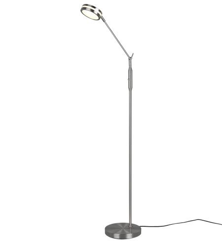 Lampa podłogowa ściemnialana FRANKLIN nikiel mat LED DIM 6,5W 2700+3200+4000K Trio 426510107 | 4017807525335 noxbox lampynox www.lampynox.pl