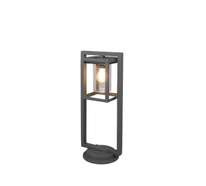 LUNGA antracyt wys. 60cm E27 czujnik zmierzchu on-off IP44 Lampa ogrodowa stojąca
