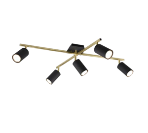 MARLEY złoty | czarny 5xGU10 Regulowana lampa sufitowa