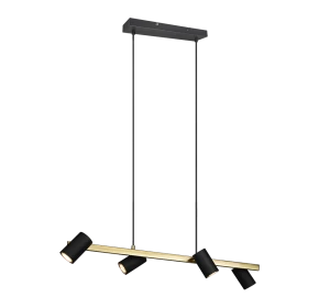 MARLEY złoty | czarny 4xGU10 Lampa wisząca regulowana