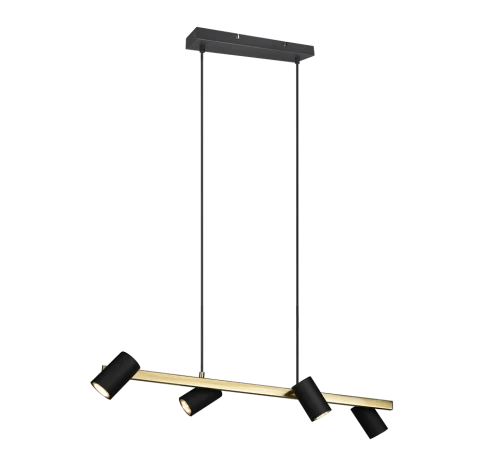 Lampa wisząca regulowana MARLEY złoty | czarny 4xGU10 Trio 302400480 | 4017807523454 noxbox lampynox www.lampynox.pl