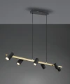 Lampa wisząca regulowana MARLEY złoty | czarny 6xGU10 Trio 302400680 | 4017807523614 noxbox lampynox www.lampynox.pl