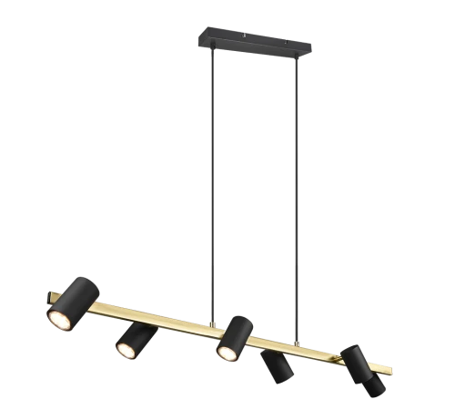 Lampa wisząca regulowana MARLEY złoty | czarny 6xGU10 Trio 302400680 | 4017807523614 noxbox lampynox www.lampynox.pl