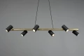 Lampa wisząca regulowana MARLEY złoty | czarny 6xGU10 Trio 302400680 | 4017807523614 noxbox lampynox www.lampynox.pl