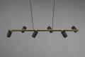Lampa wisząca regulowana MARLEY złoty | czarny 6xGU10 Trio 302400680 | 4017807523614 noxbox lampynox www.lampynox.pl