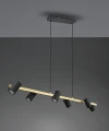 Lampa wisząca regulowana MARLEY złoty | czarny 6xGU10 Trio 302400680 | 4017807523614 noxbox lampynox www.lampynox.pl
