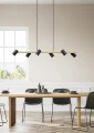 Lampa wisząca regulowana MARLEY złoty | czarny 6xGU10 Trio 302400680 | 4017807523614 noxbox lampynox www.lampynox.pl