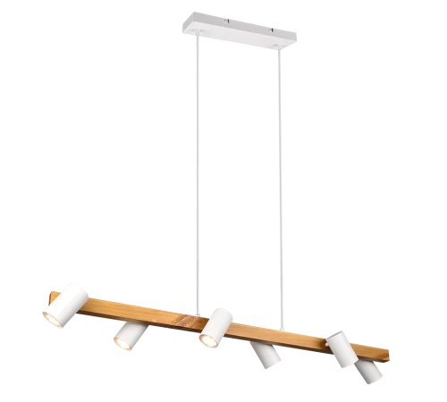 Lampa wisząca regulowana MARLEY biały mat | brąz 6xGU10 Trio 312490631 | 4017807523805 noxbox lampynox www.lampynox.pl