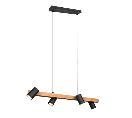 Lampa wisząca regulowana MARLEY czarny mat | brąz 4xGU10 Trio 312490432 | 4017807523720 noxbox lampynox www.lampynox.pl