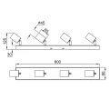 Spot VANNES Mosiądz mat 4xE27 RL R80184008 | 4017807489163 noxbox lampynox www.lampynox.pl