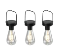 Zestaw trzech lamp wiszących dekoracyjnych CAMPUS 3xLED czujnik zmierzchu IP44 Zasilanie solarne RL R35146132 | 4017807529432 noxbox lampynox www.lampynox.pl