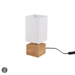 WOODY  Biała / Drewno E14 Lampka stołowa 