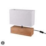 WOODY  Biała / Drewno E27 Lampka stołowa 