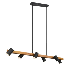 MARLEY czarny mat | brąz 6xGU10 Lampa wisząca regulowana