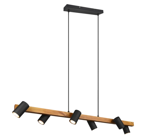 Lampa wisząca regulowana MARLEY czarny mat | brąz 6xGU10 Trio 312490632 | 4017807523843 noxbox lampynox www.lampynox.pl