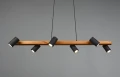 Lampa wisząca regulowana MARLEY czarny mat | brąz 6xGU10 Trio 312490632 | 4017807523843 noxbox lampynox www.lampynox.pl