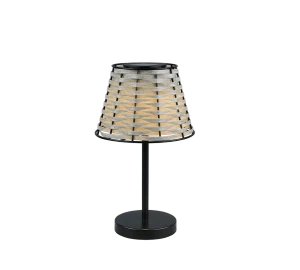 ROCA czarny mat LED 0,12W IP44 bateria solarna, czujnik zmierzchu Zewnętrzna lampka stołowa