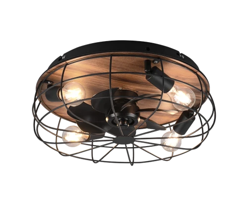 Lampa sufitowa TRONDHEIM czarny mat Wentylator Ø 48cm 3xE27 RL R61105032 | 4017807529586 noxbox lampynox www.lampynox.pl