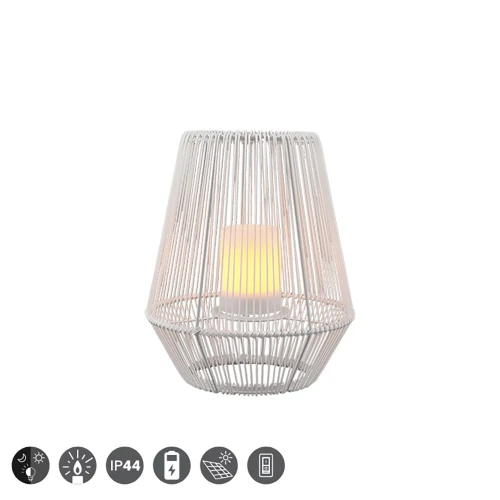 Lampa dekoracyjna zewnętrzna MINEROS Biała Efekt płomienia Czujnik zmierzchu RL R55256101 | 4017807492040 noxbox lampynox www.lampynox.pl