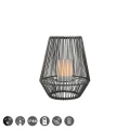 Lampa dekoracyjna zewnętrzna MINEROS Czarna wys. 30cm. Efekt płomienia Czujnik zmierzchu RL R55256111 noxbox lampynox www.lampynox.pl